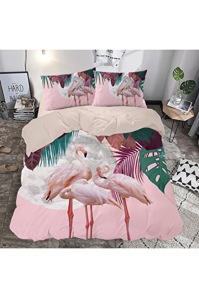 SAREL Flamingo Printed 3D Double Duvet Cover Set