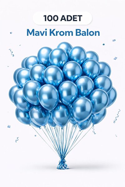 GNS 100 lü paket 12 inc KROM BALON helyum uyumlu parlak parti süsleme 1.kalit...