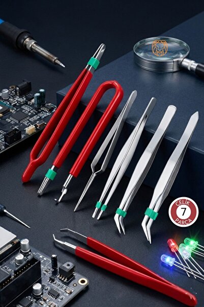 Transformacion 7’li Profesyonel Hassas Cımbız Seti - Antistatik Çelik, Elektr...