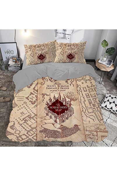 SAREL طقم غطاء لحاف مزدوج ثلاثي الأبعاد من Marauder's Map مطبوع