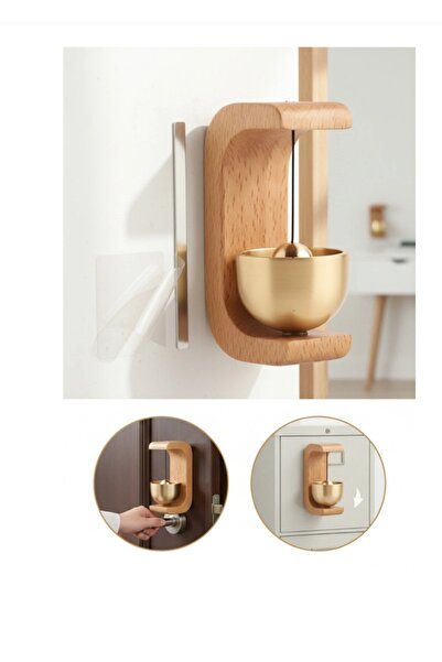 zilch Ahşap Zil Kapı Dolap dekoratif Nostaljik Mıknatıslı Yapışkanlı