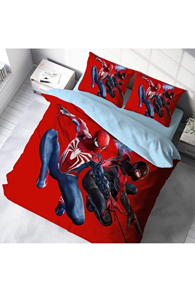 SAREL Örümcek Adam Baskılı 3D Çift Kişilik Nevresim Takımı