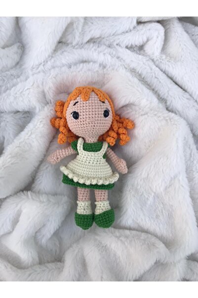 ELARAKNİTS HANDMADE Sarı Saçlı Amigurumi Kız Oyuncak Bebek