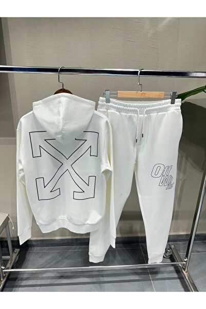 Black Island Men Printed Hooded Tracksuit Set (Hoodie + Joggers) – Cotton Ela...