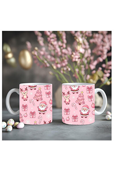 Çağlayan Reklam كوب سانتا كلوز الوردي مطبوع