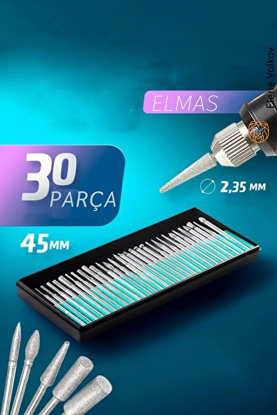 Transformacion 30'lu Lüks Freze Uç Takımı Elektrikli Tırnak Törpü Ucu 30'lu U...