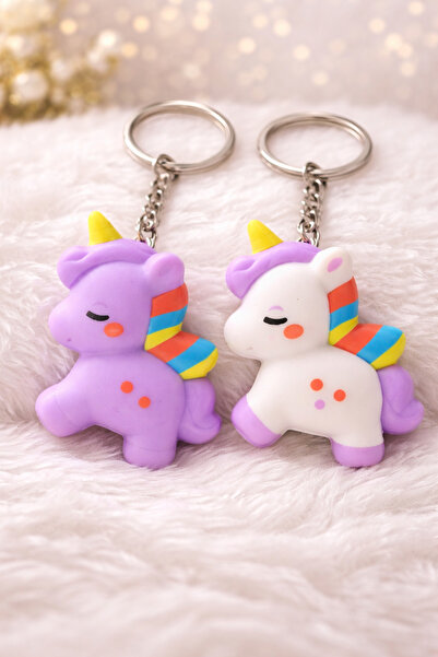 Srctech 2-Piece Unicorn Character Souvenir Keychain Bag Ornament