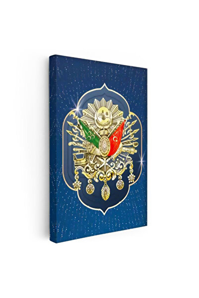 Tablofest Dikey Kanvas Tablo Osmanlı Arması Tuğralı Tasarım Dini İslami Tablo...