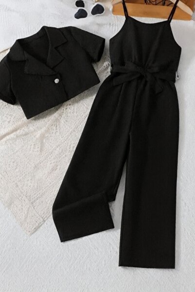 shop بدلة منسوجة للفتيات مكونة من قطعتين: سترة وبنطلون