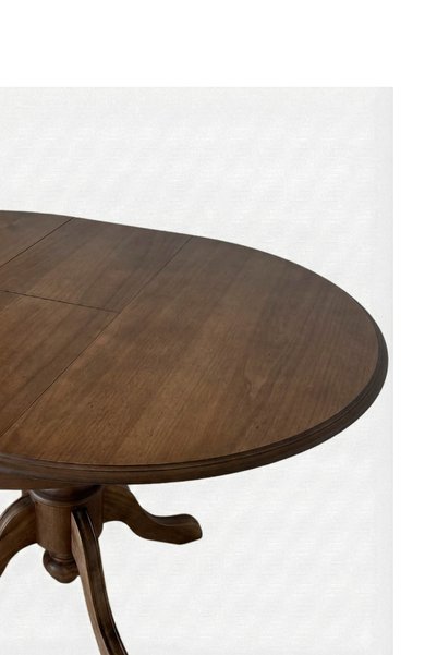 Woodenbend Meva Ceviz Rengi Yuvarlak 100 cm Ahşap Açılır Yemek Masası Takımı – 4 Sandalyeli Modern İskandinav