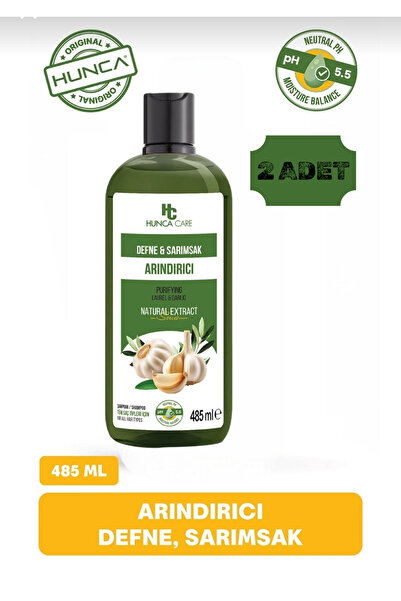 BRAVASİP Hunca Care Laurel and Garlic Shampoo, Helps Against Hair Loss 485 ml...