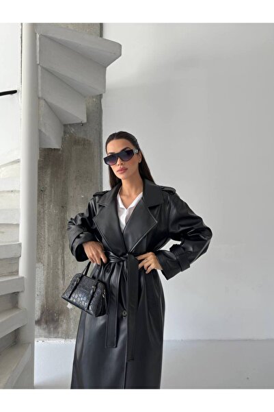 KR Uzun Kadın Deri Ceket