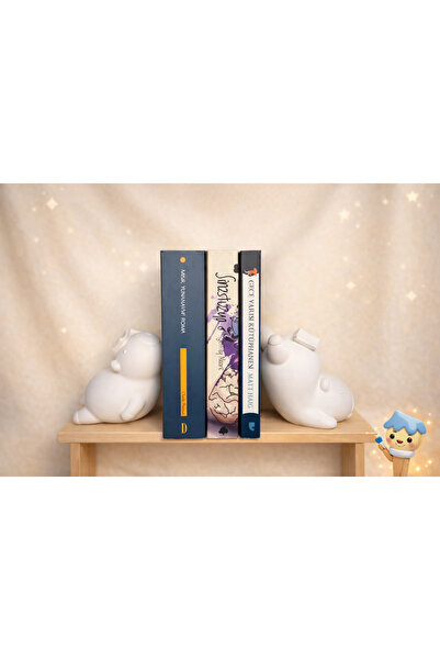 colorbuddie حامل كتب كابيبارا، مجموعة من 2 |   حامل كتب من الخرسانة المزخرفة ...