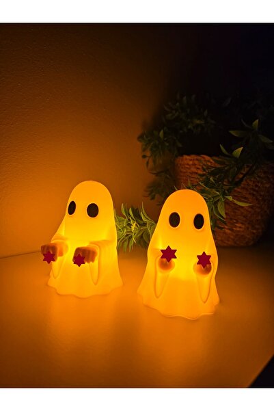 Razmo 2'li Nah Çeken Ve Orta Parmak Yapan Hayalet Figür Aydınlatmalı 2 Adet T...