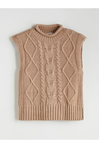 LC Waikiki Mock Neck Self-Patterned Women's Knitwear Sweater