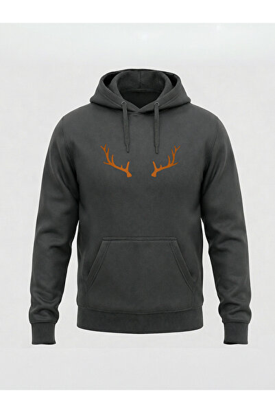 North Whiskers هودي جييك بورن مطبوع للجنسين باللون الأنثراسيت