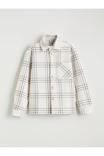 LC Waikiki Cămașă pentru băiat în carouri cu mânecă lungă