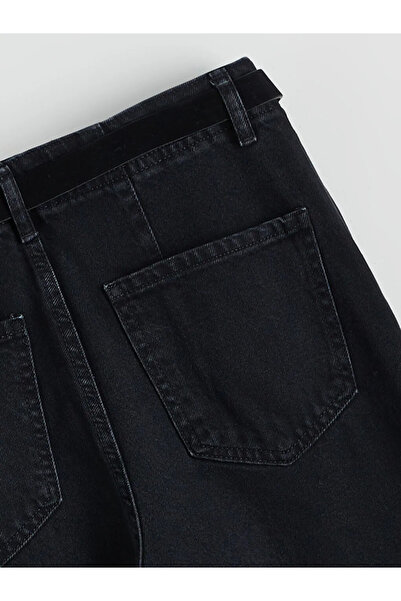 LC Waikiki Wideleg Women's Jeans Trousers with Belt on the Waist