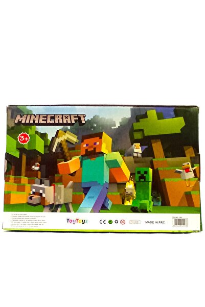 Pufline Minecraft 12 Parça Aksesuarlı Yeni 3D Seri Oyuncak 4 Figürlü My World