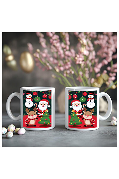 Çağlayan Reklam كوب لطيف على شكل غزال وسانتا كلوز مطبوع