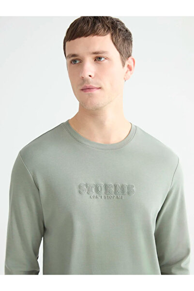 LC Waikiki Crew Neck Long Sleeve Printed Men's T-Shirt