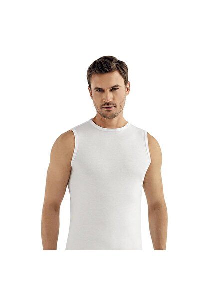 Şahinler Men'S, White, 100% Cotton, Sleeveless, Crew Neck, Ribbed, 6-Pack Und...