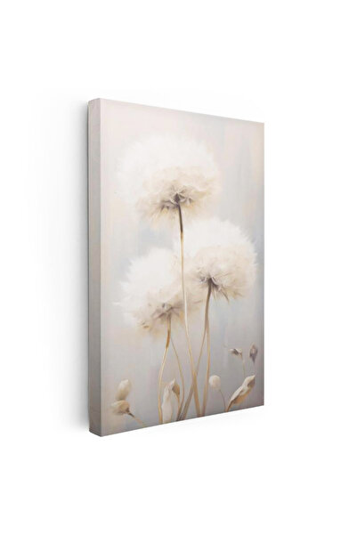 Tablofest Dikey Kanvas Tablo Tüylü Karahindiba Çiçekleri Çiçek Tablosu Ev Ofi...