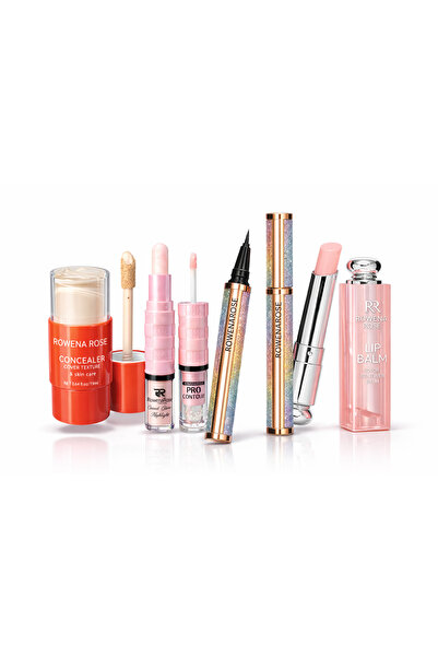 ROWENAROSE 4 Parça Makyaj Seti Kapatıcı Stick Aydınlatıcı Kalem Eyeliner Ve D...