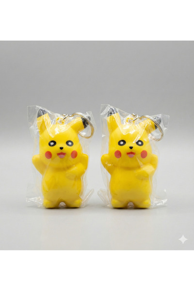 Srctech 2-Piece Pikachu Character Souvenir Keychain Bag Ornament