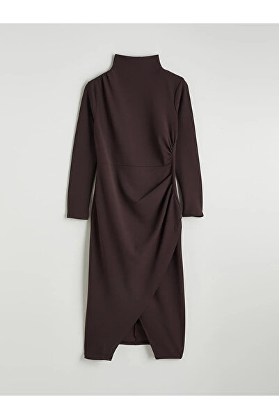 LC Waikiki Stand Collar Shirred Dress