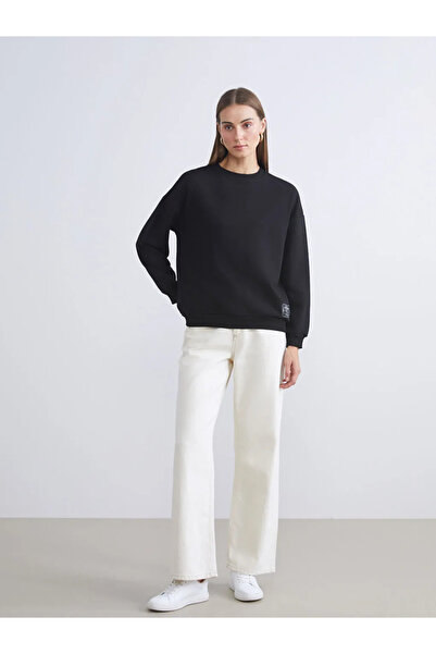 LC Waikiki Crew Neck Embroidered Oversize Women's Sweatshirt