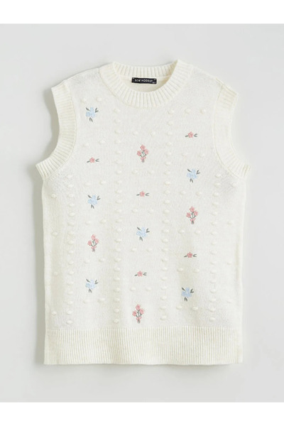 LC Waikiki Crew Neck Embroidered Women's Knitwear Sweater