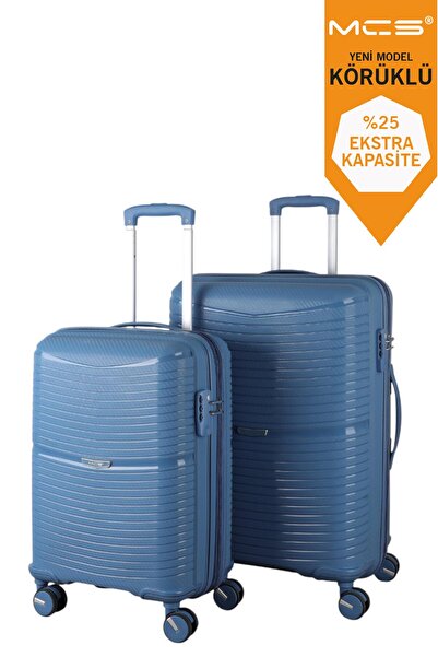 MÇS V379 PP Y.ÜRETİM PP VALİZ 55 CM + 65 CM SİYAH SET