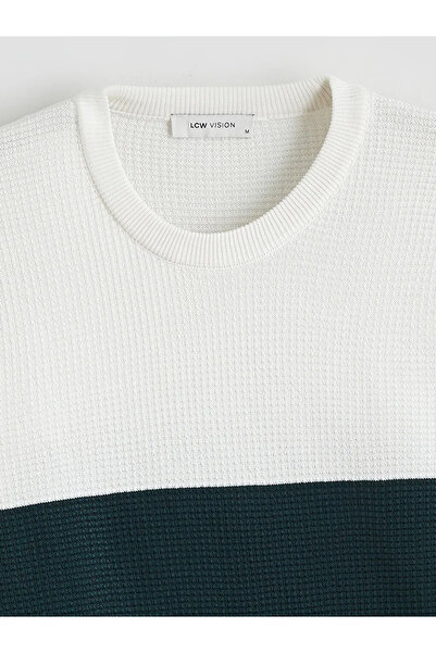 LC Waikiki Crew Neck Color Block Men's Knitwear Sweater