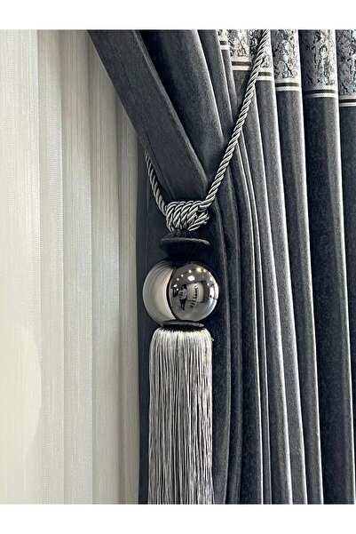 ALTINDAĞPERDE Pratik Lüks Topuz Başlıklı Perde Toplama Broçolü Kornişli Tavan...