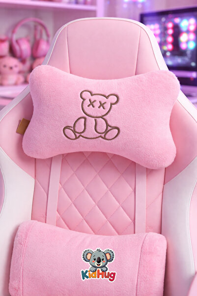 KidHug Gamer Soft Plush Seat Cushion with Elastic – Neck Support Pillow, Comp...
