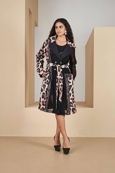 RED WOMAN FASHİON Belden Belted Double Tunic Dress