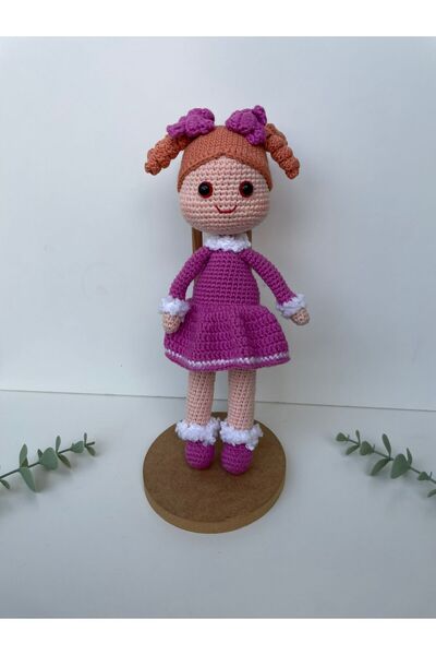 FiNa Hobi Amigurumi Kız Bebek Fuşya -30cm