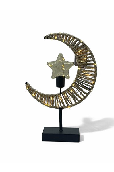 Generic Ramadan crescent stand with LED lighting, small size 35*7*24, sand color