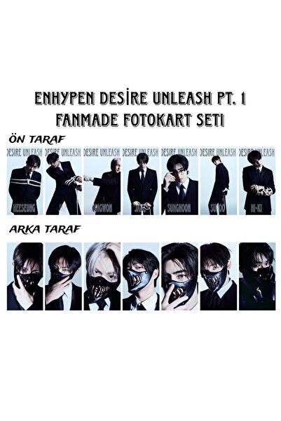 Sntay ENHYPEN DESİRE UNLEASH pt 1 Fanmade fotokart seti