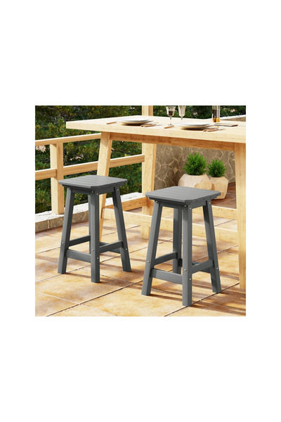 Poyraz Furniture Accessory Kare Dış Mekan Tezgah Taburesi Gri , Ahşap , Ağaç ...