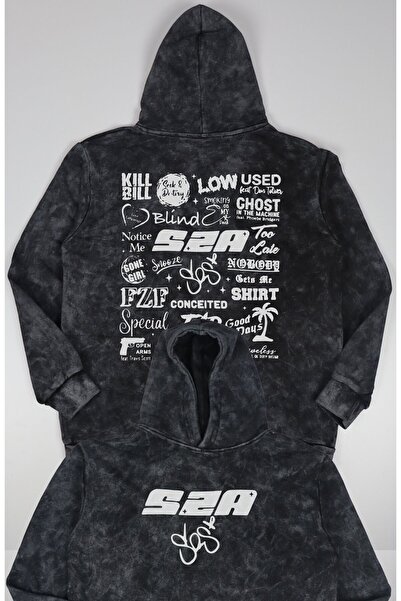 Fuddy Moda Hanorac unisex supradimensionat Sza Sos Tracklist, imprimat pe spa...