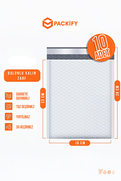 Packify 10Pcs 18X23Cm White Extra Thick Bubble Mailer Waterproof Adhesive Shi...