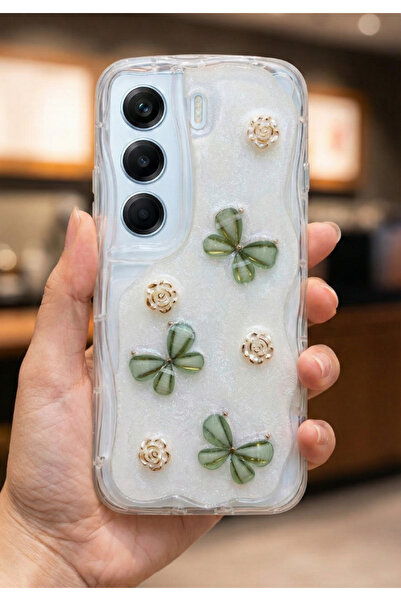 Rivor Tecno Camon 40 Pro Uyumlu Kılıf Kamera Korumalı Kelebek Ve Çiçek Kabart...