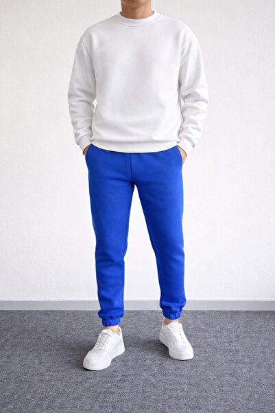 Revasser Unisex Women/Men Plain Bottom Top Cotton Jogger Crew Neck Sweatshirt...