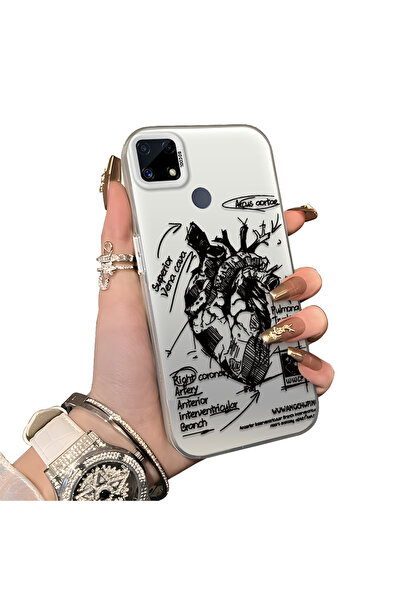 ucuc حافظة مضادة للسقوط من السيليكون المتوافقة مع هاتف Realme C25S، نمط إبداعي