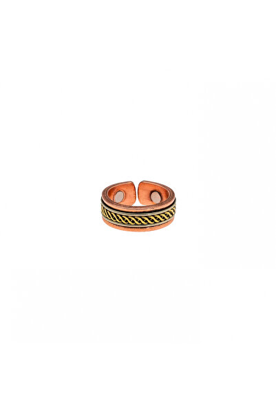 ARANA Δαχτυλίδι από ορείχαλκο με λουλούδι και χάλκινο σκελετό