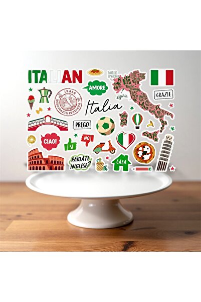 Limitless Design مجموعة ملصقات ذات طابع إيطالي - ملصقات إيطاليا وروما وبيسا و...