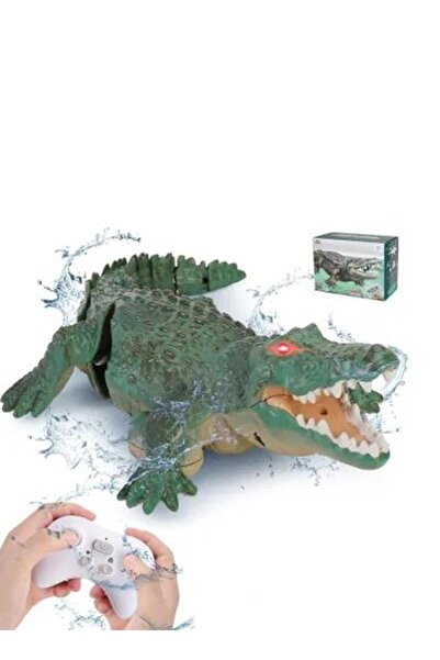 Arabest RC Crocodile Boat,Alligator with Glowing Eyes,Lake & Pool Floating To...