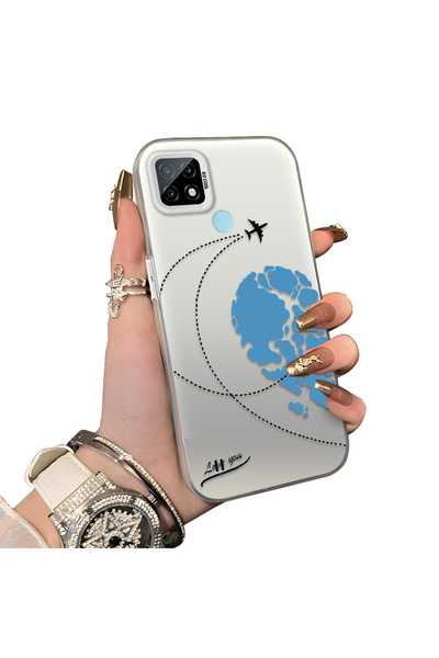 ucuc حافظة من السيليكون المتوافقة مع هاتف Realme C21 ذات حافة صلبة ومضادة للس...